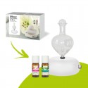 Coffret diffuseur bois Galéa blanc + 2 mélanges d'huiles essentielles - DIRECT NATURE