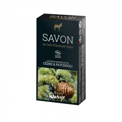 Savon au lait frais d'ânesse BIO - Cèdre et Patchouli 100G