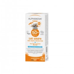 Lait solaire BÉBÉ BIO très haute protection Indice 50+ - ALPHANOVA SUN